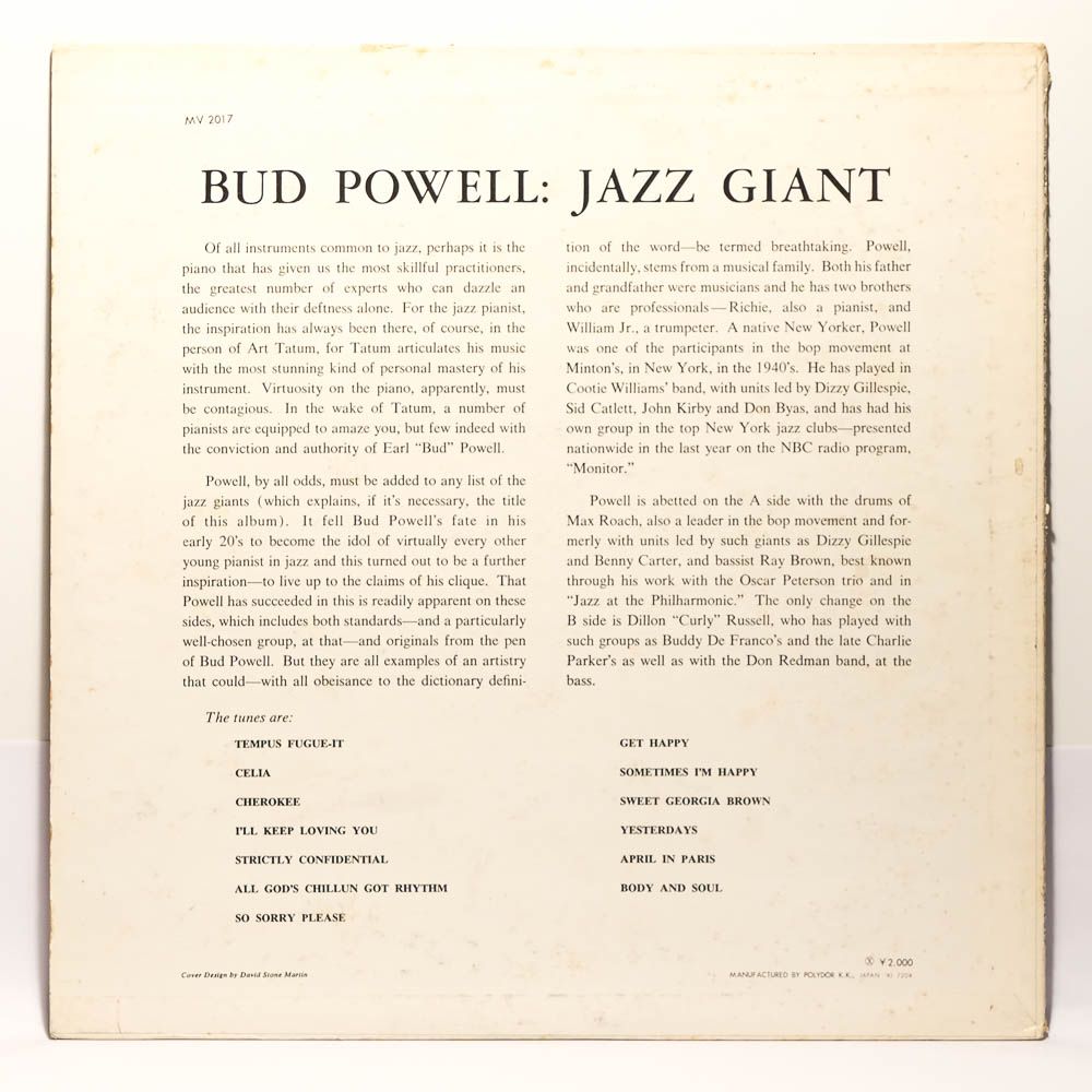 Bud Powell - Jazz Giant - Raw Music Store