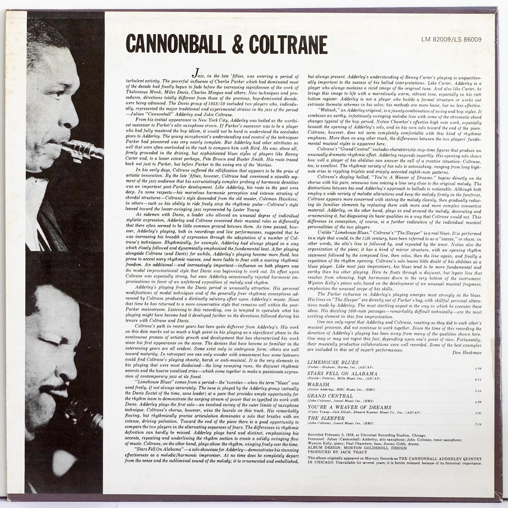 Cannonball Adderley & John Coltrane Cannonball & Coltrane Raw Music Store