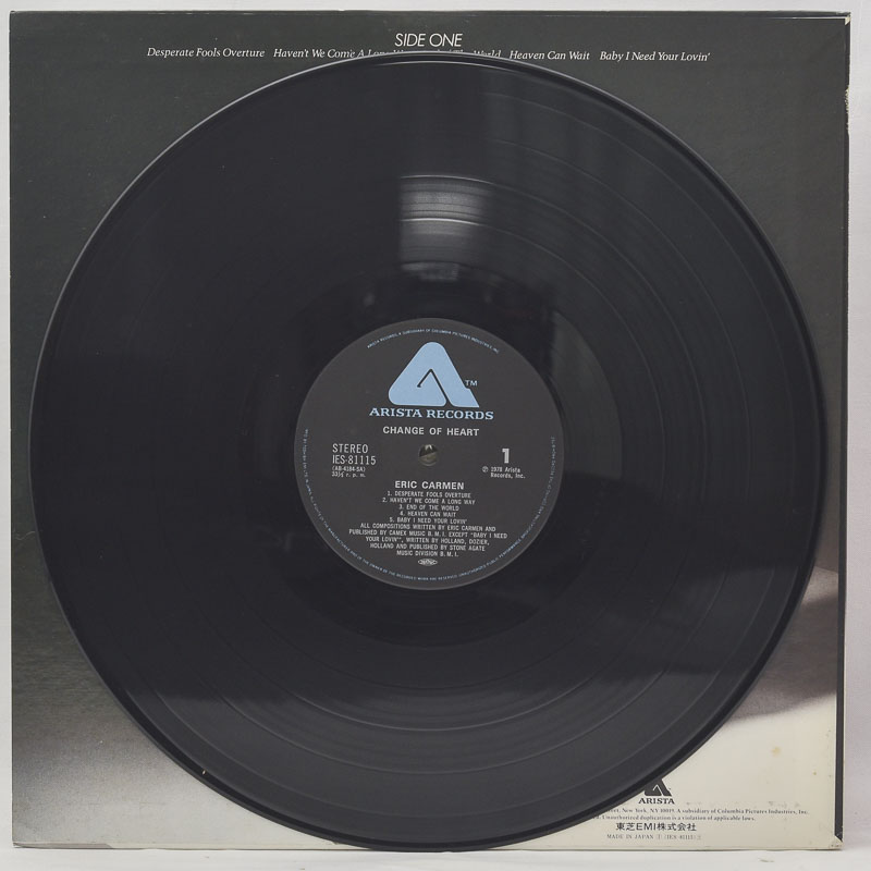 Eric Carmen Change Of Heart Raw Music Store