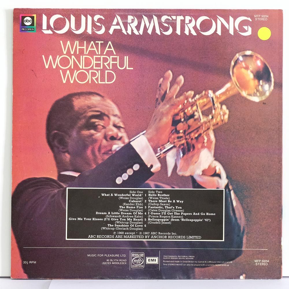 Louis Armstrong What A Wonderful World Raw Music Store