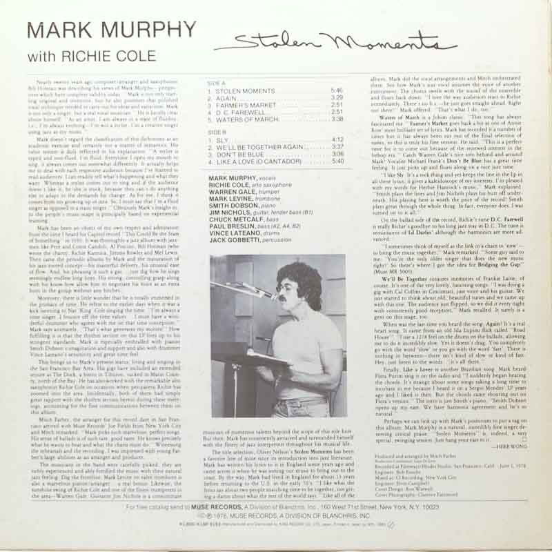 Mark Murphy - Stolen Moments - Raw Music Store