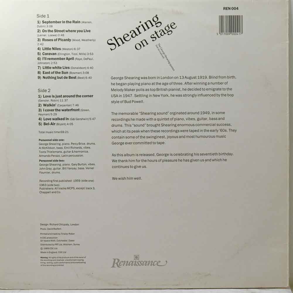 The Shearing Quintet Shearing On Stage Seventieth Birthday