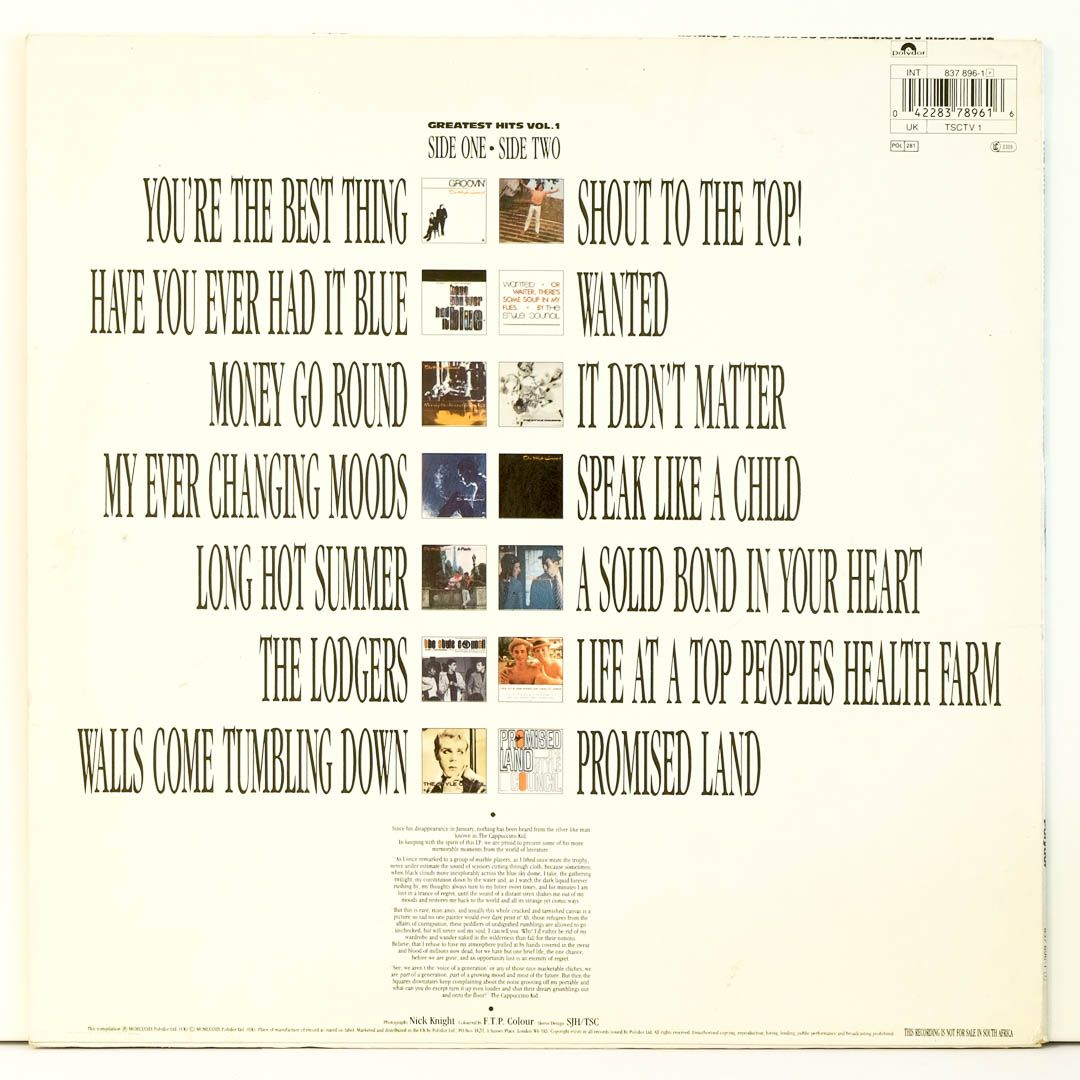 The Style Council The Singular Adventures Of The Style Council (Greatest Hits Vol. 1) Raw