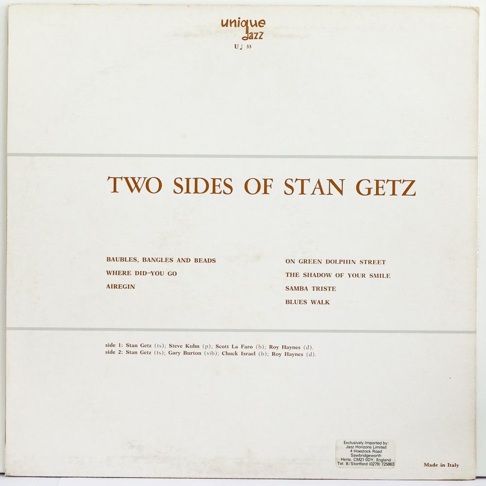 流行に 225695 STAN Of(LP) Sides Two / GETZ ジャズ一般 - invertir