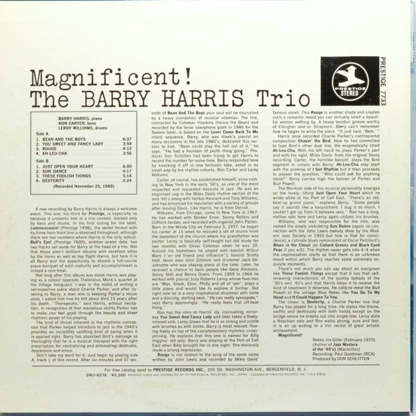 Barry Harris Trio - Magnificent! - Raw Music Store