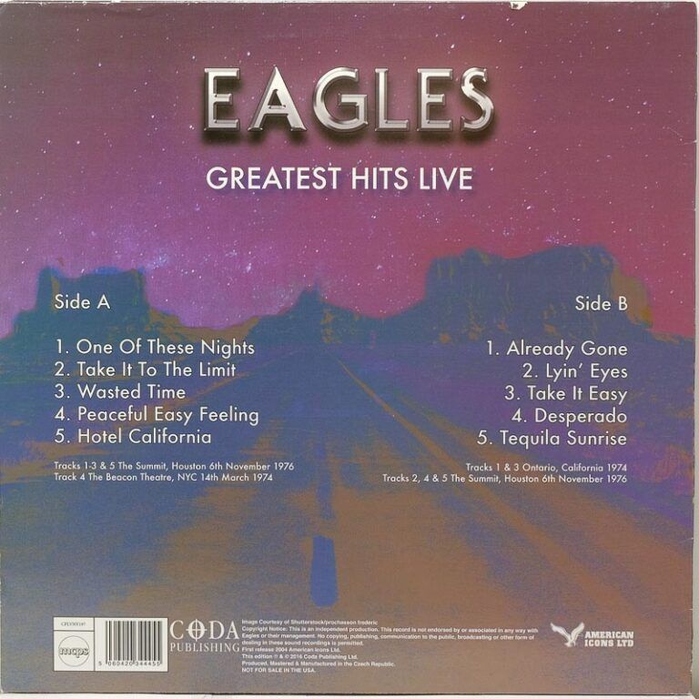 Eagles Dark Desert Highways Greatest Hits In Concert Raw Music Store