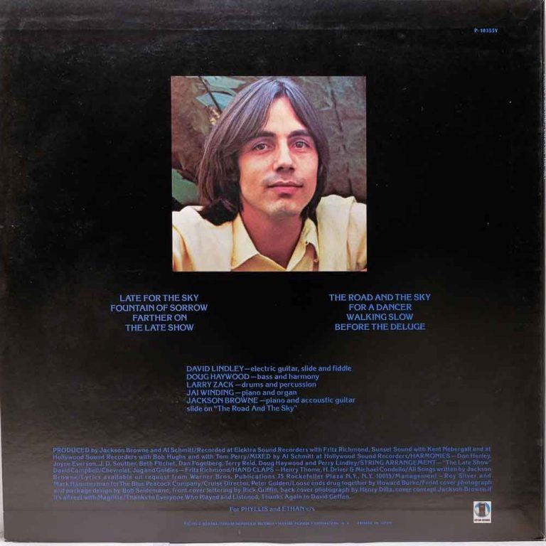 Jackson Browne Late For The Sky Raw Music Store
