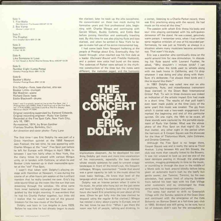 Eric Dolphy - The Great Concert Of Eric Dolphy - Raw Music Store