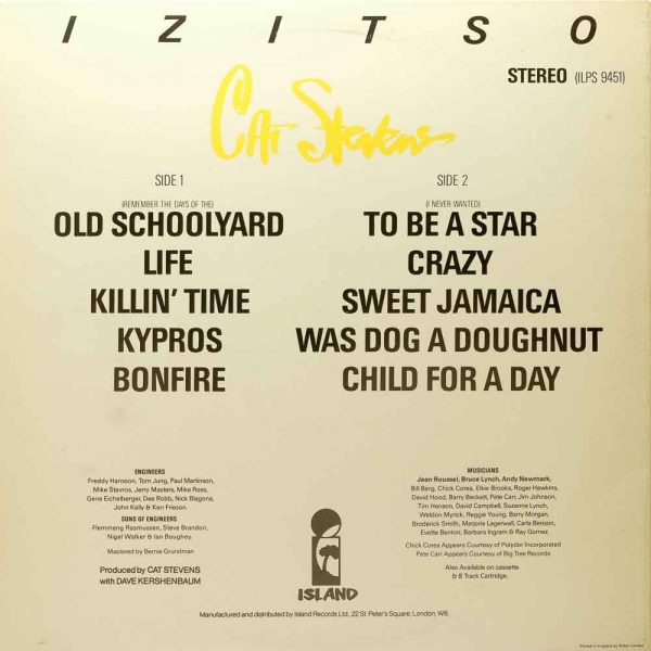 Cat Stevens Izitso Raw Music Store