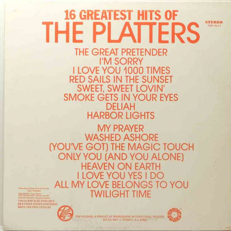 The Platters 16 Greatest Hits Raw Music Store