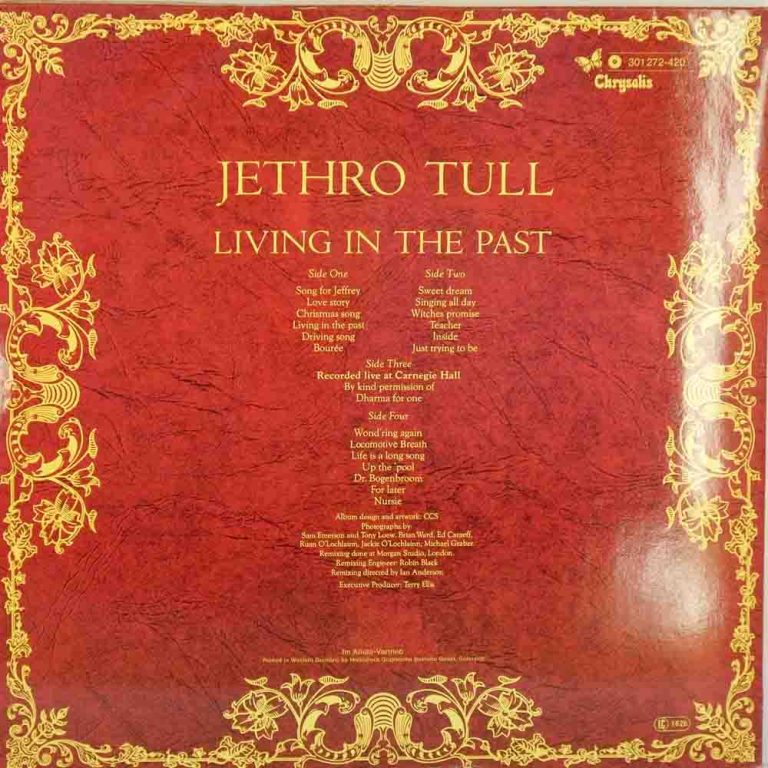 Jethro Tull Living In The Past Raw Music Store