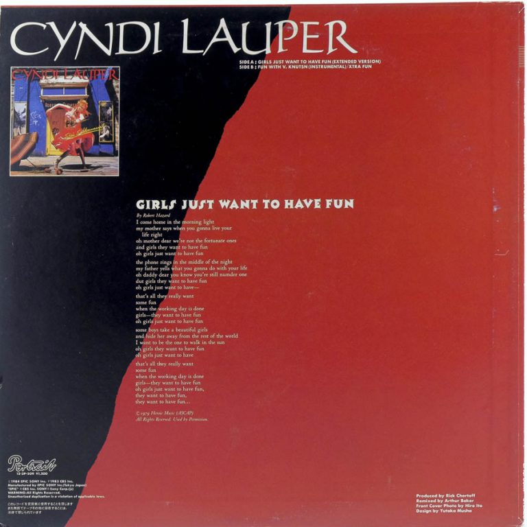 Cyndi Lauper - Girls Just Want To Have Fun - Raw Music Store